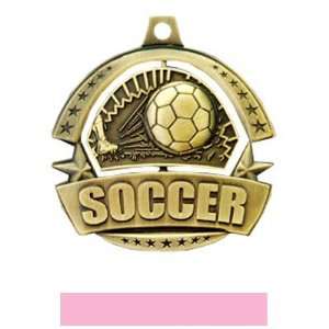   Soccer Medals M 720S GOLD MEDAL/PINK RIBBON 2.25: Sports & Outdoors