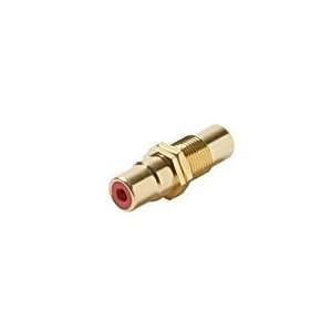   to Female RCA Jack Panel Mount Adapter, Red Insulator: Electronics