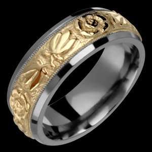  Yash   size 13.25 Titanium Ring with 14K Gold Center 