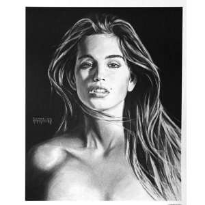  Cindy Crawford Charcoal Portrait: Home & Kitchen