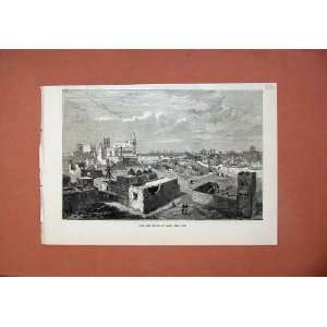  1873 View Hota Capital Lahej Aden Buildings Old Print 