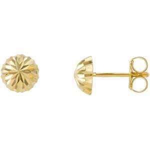   Gold 10.00 mm Pair Half Ball Earring With Backs: CleverEve: Jewelry