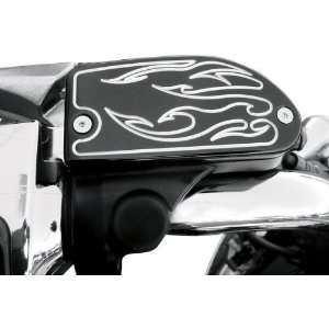   Custom Accessories Master Cylinder Cover   Flame   Black BA 7681 03B