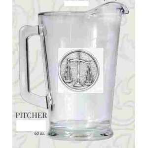  Scales of Justice Glass Pitcher 60 oz