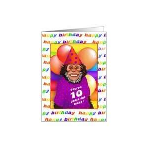  10 Years Old Birthday Cards Humorous Monkey Card: Toys 