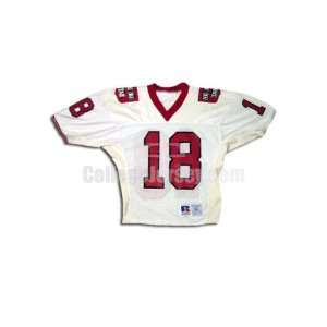  White No. 18 Game Used Harvard Russell Football Jersey 