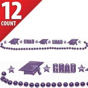  Graduation Purple Bead Necklaces 12ct Toys & Games