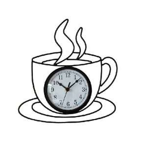  Iword Iron Creative Clock / Coffee Cup Mute Wall Clock 