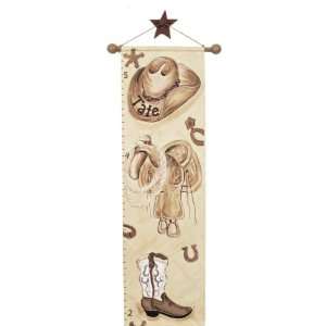  Cowboy Hand Painted Canvas Growth Chart: Baby