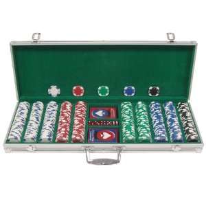  500 11.5G Holdem Poker Chip Set w/Aluminum Case: Sports 