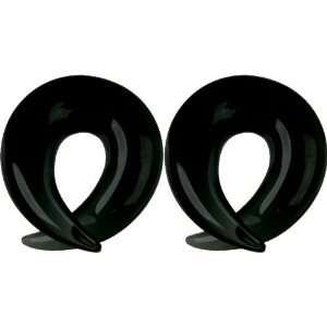  Pair of Glass Barbs 000g Black Gorilla Glass Jewelry