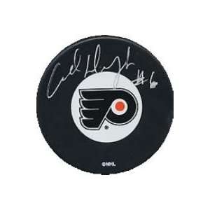  Andre Dupont autographed Philadelphia FlyersHockey Puck 