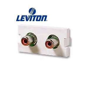  Leviton 41291 1RE 2 Port RCA Module MOS Insert   Black 