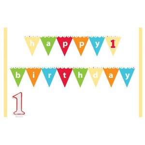  Happy 1st Birthday Cake Banner Kits with Candles: Home 