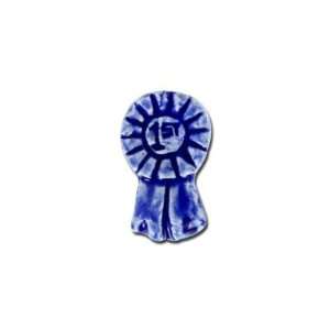  13mm Teeny Tiny 1st Place Blue Ribbon Ceramic Beads Arts 