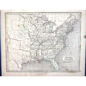   Map 1855 United States America Florida Kentucky: Home & Kitchen