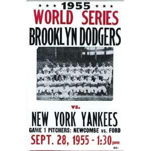  1955 World Series Dodgers vs Yankees 14 x 22 Vintage 