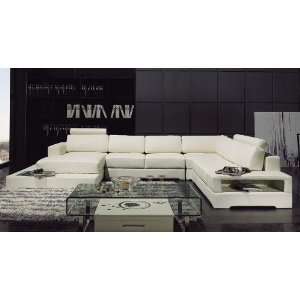  VG 065 Modern Contemporary Leather Sectional Sofa: Home 