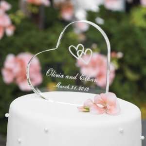  Exclusively Weddings Personalized Acrylic Heart Cake Top 