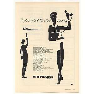   1971 Air France Airlines Want to Stay Young Print Ad