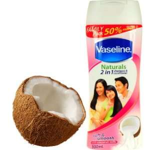   packs Vaseline Naturals Shampoo & Conditioner with Coconut Milk 300ml