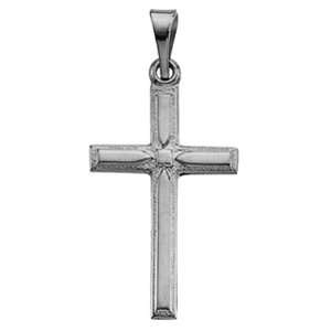  Platinum Christian Cross Pendant   19mm New: GEMaffair 