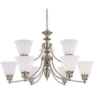  Nuvo 60/3256 2 Tier 9 Light Empire Chandelier with Frosted 