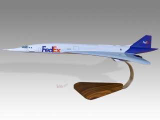 Concorde FedEx Wood Desktop Airplane Model  