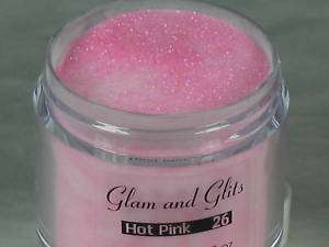 Glam and Glits Glitter Acrylic Nail Art HOT PINK 26  