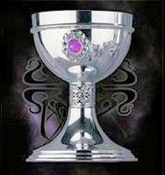 GLASTONBURY CUP Alchemy Gothic  Polished Pewter Goblet  