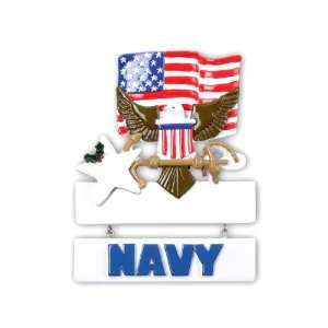  3812 Navy Personalized Christmas Holiday Ornament