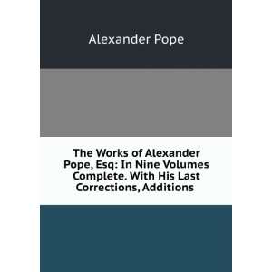   Corrections, Additions . William Warburton Alexander Pope  Books
