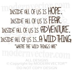 WHERE THE WILD THINGS ARE Quote Vinyl Wall Decal A WILD  