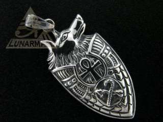 Egyptian Silver Jewelry Shield Of Jackal God Anubis  