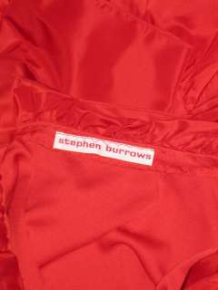 Stephen Burrows avant garde red silk evening top ruffle  