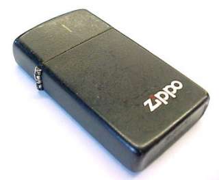 Vintage Slim Black Matte ZIPPO Lighter w/ Logo  