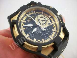 Invicta 0639 Akula Reserve Gold Tone Chronograph Polyurethane Watch 