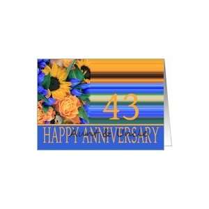  43rd Anniversary for Aunt & Uncle, Sunflower Bouquet Card 