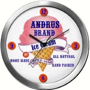  ANDRUS 14 Inch Ice Cream Metal Clock Quartz Movement 
