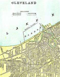 1898 Cleveland, Ohio Color Map** Toledo map on Back  