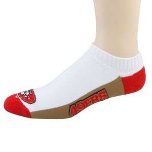  San Francisco 49ers White Color Block Half Cusion Ankle 