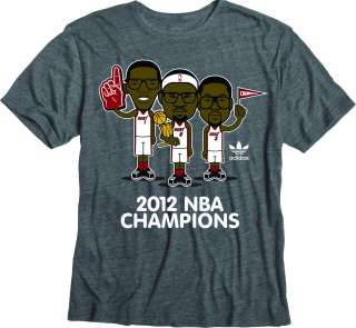 Miami Heat Adidas Slim Fit Geeked Up Championship Champions T Shirt sz 