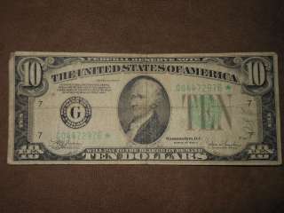 1934C $10 G Star Note Rare Key Date   
