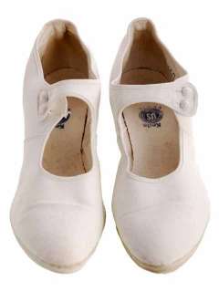 RARE KEDS Vesta Vintage Canvas Off White Heels Shoes Ladies 7 7.5 