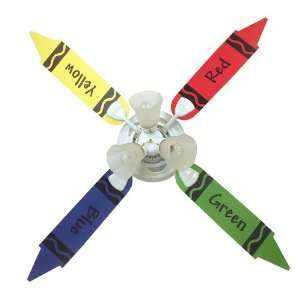  Ceiling Fan 52 Inch: Crayon   Red, Blue, Green, Yellow 