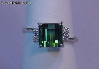 Beautiful 18k Gem Tourmaline Diamonds Designer Ring  