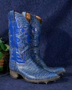   Blue JUSTIN M4531 Exotic Inlaid Foxed Golf Boots 10B  