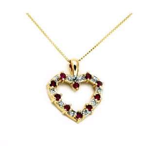  Gold Plated Heart Full of Gems Necklace Jewelry