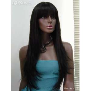  #1b,or #4 Yaki FULL LACE WIGS wig with Bangs Length 20 