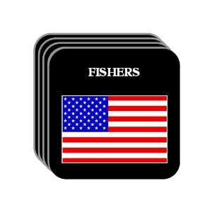  US Flag   Fishers, Indiana (IN) Set of 4 Mini Mousepad 